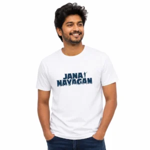 Premium Jana Nayagan White Tshirt Lifestyle Image
