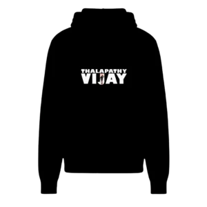 Vijay Front black Hoodie - ICustomyzo