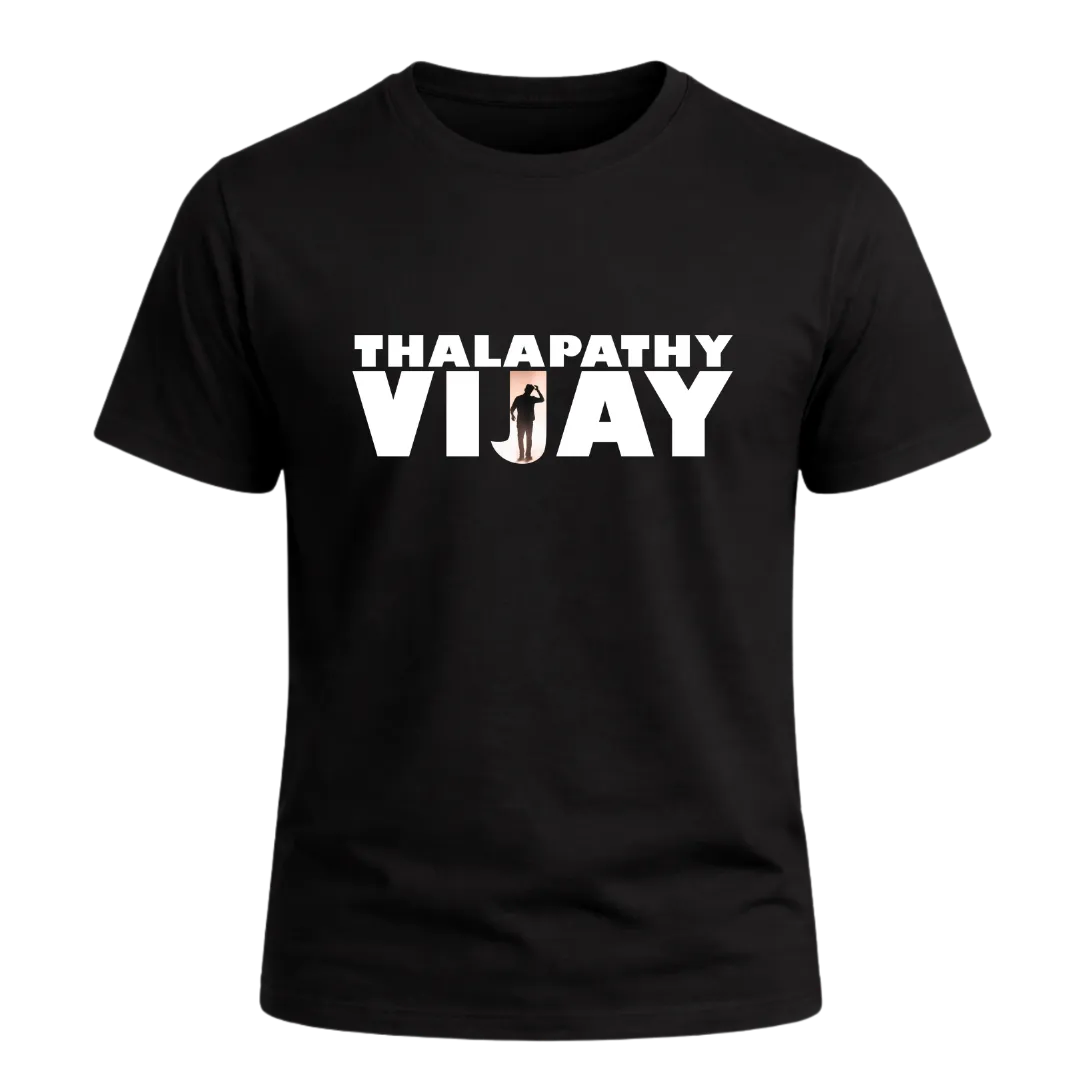 Vijay Front black t-shirt - ICustomyzo Thalapathy Vijay | Front Print